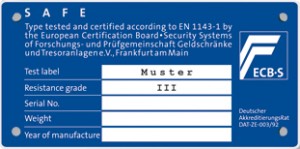 ECB.S Klasse III EN 1143-1 kluis
